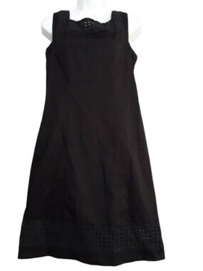 Mixt by Heidi Weisel women solid black casual dress linen office event goth Y2K